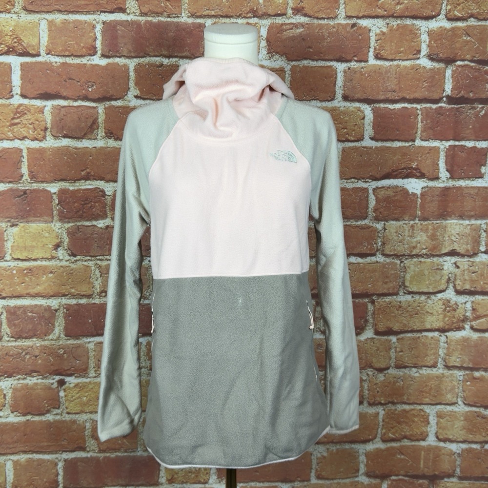 The North Face Women's Fleece Pullover Hoodie Pink Gray Size XS Lightweight